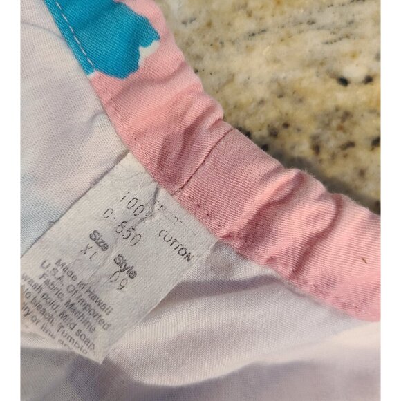 Vintage Men's Size XL Hawaiian Style Honolulu Pink Blue Shorts 36x7 Drawstring - Picture 10 of 13